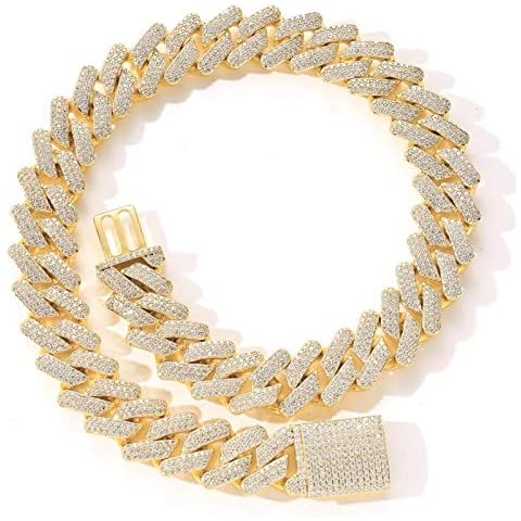WANGJINQIAO 20mm Men's Necklace Mai Luxury Chain Hip Hop Jewelry Fashion Exquisite Jewelry Necklace necklace Cover
