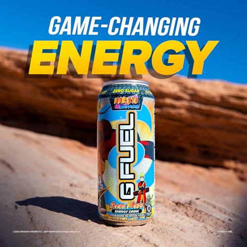 G Fuel Energy Drink, Pomelo White Peach, Sugar Free Beverage with 300mg Caffeine, Daily Energy Boost with Focus Amino, Vitamin + Antioxidants, 16 oz Cans (Sage Mode, 12-Pack)