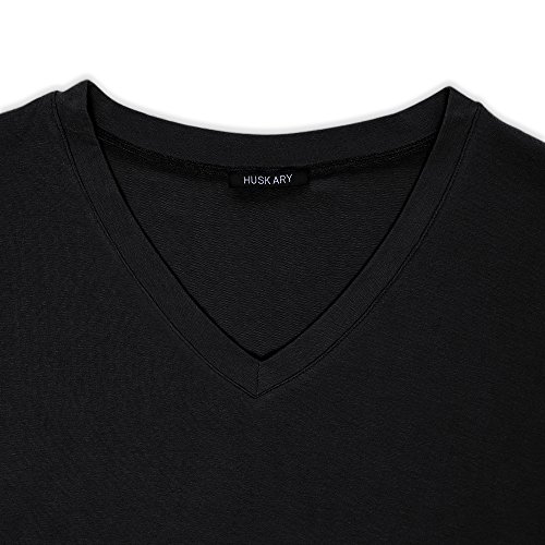 HUSKARY Womens Casual Pocket Beach Long D   ress Short Sleeve Split Loose Maxi Dress, Black 01, Large