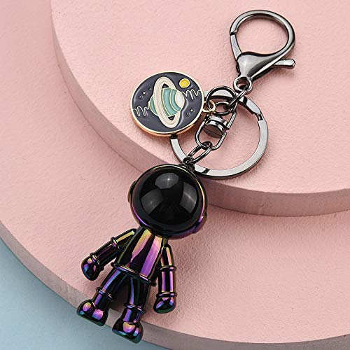 Hongtai Leuke acryl robot ruimteman sleutelhanger vrouwen mooie universum planeet sleutelhanger sieraden tas hanger sleutelhanger (Color : Silver color) - Image 5
