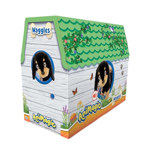 Animagic Waggles - Dackel - Interaktives Kuscheltier Für Kinder ab 2 Jahren - Lustig Plüschtier Spielzeug Hund der Läuft und Bellt - Geschenk für Kinder