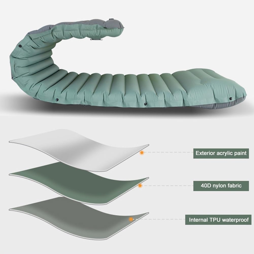 Équipement De Randonnée, Lit De Camp Double, Pompe À Pied Intégrée, Matériau TPU Confortable, Peut Être Épissé, Adapté Aux Voyages, Au Camping(Desert Grey)
