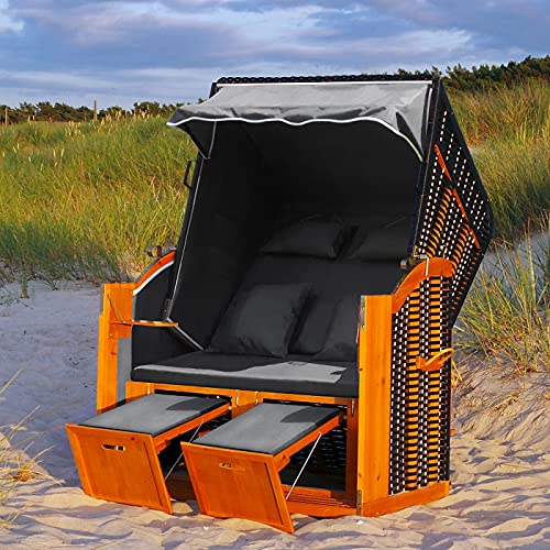 Swing & Harmonie LED - Strandkorb XXL - 118cm inkl. Abdeckcover Luxus...