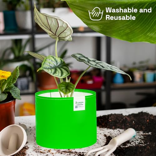 Image of HDPE Grow Bags for Plants 15X18 Inch (Pack of 15) | 260 GSM Heavy Duty UV-Protected Round Green Colour Plant Bags for Terrace and Vegetable Gardening | Strong & Reusable|
