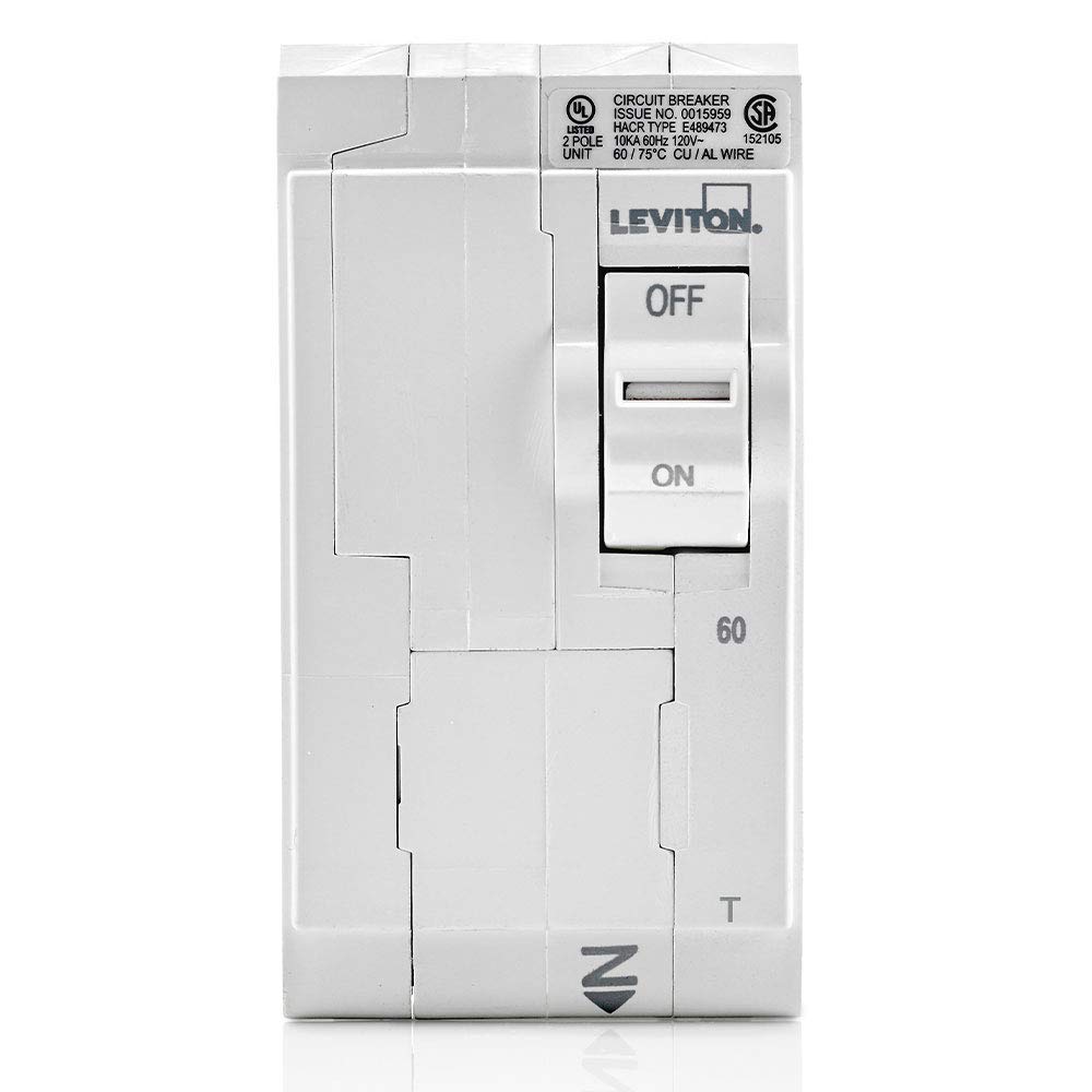 Leviton® LB260 Basic Standard Branch Circuit Breaker, 120/240 VAC, 60 A, 10 kA Interrupt, 2 Leviton® LB260 Basic Standard Branch Circuit Breaker, 120/240 VAC, 60 A, 10 kA Interrupt, 2