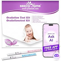 Easy@Home Test Ovulazione 25mIU/ml, Accuratezza Oltre il 99.8%, Monitoraggio Attendibile del Ciclo e del Periodo Fertile, Alimentata da gratuita Italiana APP Premom(iOS & Android) (20 LH + 5 HCG)