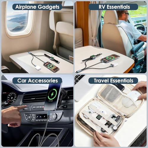 Upgraded 3 in 2 Multi Charger Cable for Apple Watch iWatch Charger Travel Essentials Multi Fast Charging Cable Compatible with iWatch Ultra/SE/10/9/8/7/6/5/4/3/2, for RGB Cable - Image 3