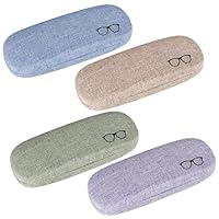 4 STK Brillenetui Hardcase - Hartschalen Box, Tragbare Brillentasche, Sonnenbrillen Etui für Damen, Frauen, Männer - 4 Farben