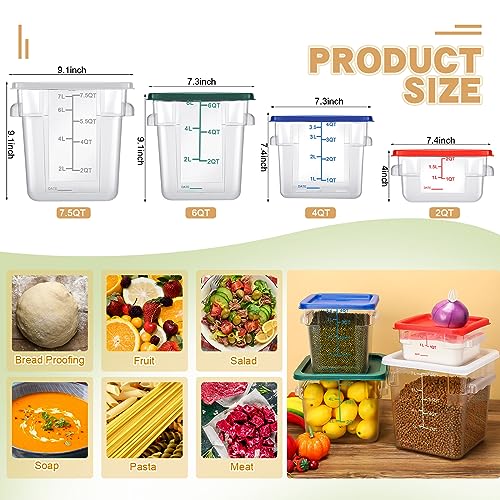 Huwena SHY-HUWENA-258 4 Pcs Commercial Food Storage Container With Lid Clear Square Container Set thumb #1