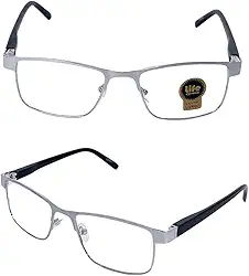 Armação Óculos Grau Metalico Prata Para Leitura Perto