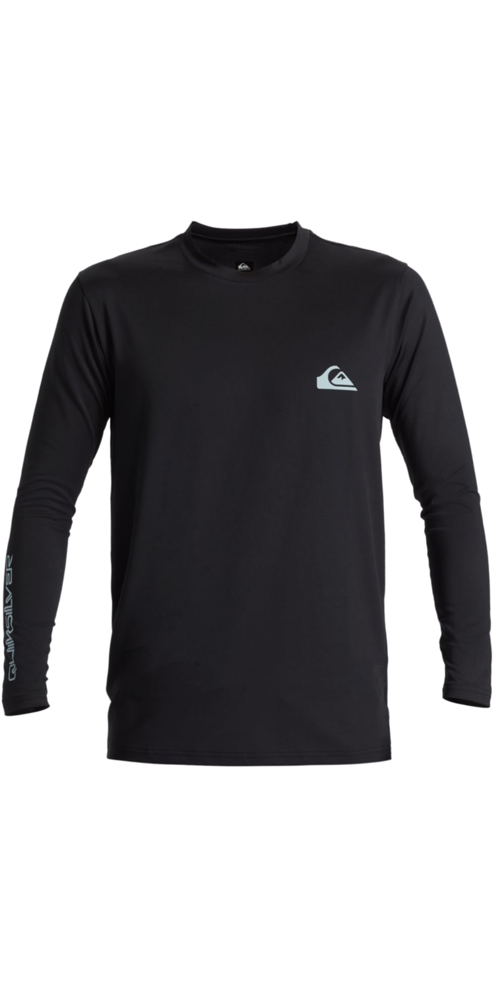 Quiksilver Camiseta de manga larga para hombre, color negro, tela elástica, UPF 50, protección solar