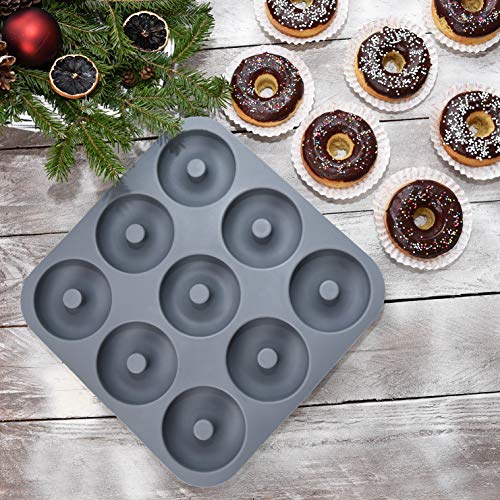 image for BitimexHome Silicone Baking Mold Donut Pan Set - 9 Hole Large Silicone