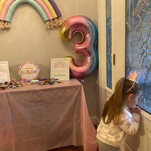 Reians R3 40 Inch Rainbow Gradient Colorful Big Size Number Foil Helium Balloons Birthday Party Celebration Decoration Large Globos thumb #2
