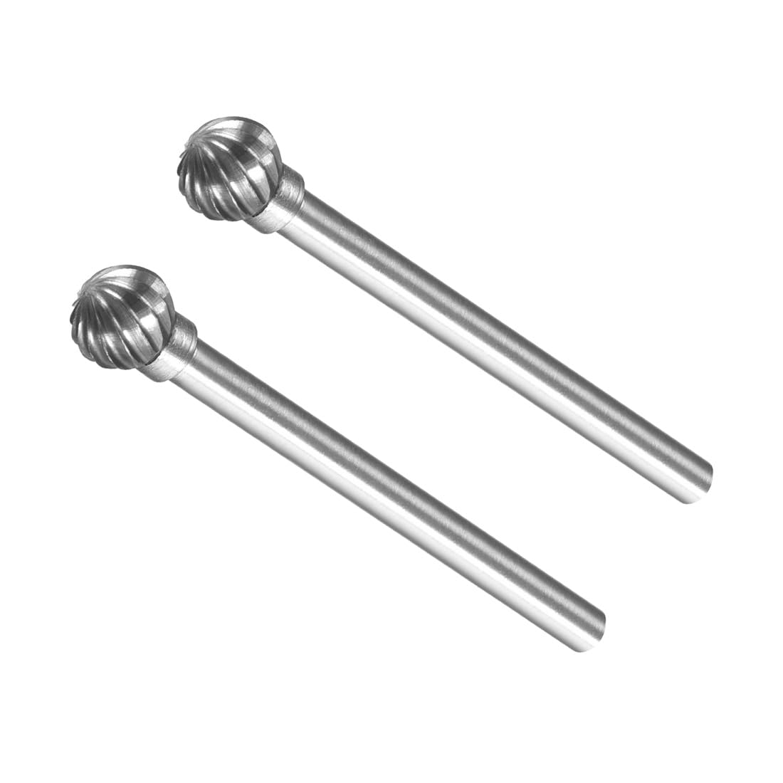 CoCud Tungsten Carbide Rotary Burrs File, 1/8" Shank 1/4" Dia, Single Cut Ball Shape Rotary Burrs Tool