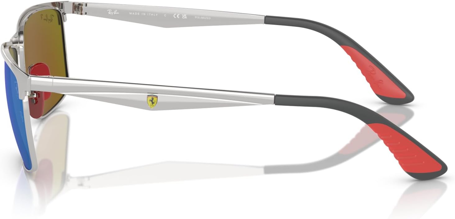 Ray-Ban Unisex Sunglasses Silver Frame, Blue Lenses, 57MM