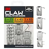 3M CLAW Drywall Picture Hangers: 25, 45, 65 lb. Variety Pack with Spot Markers / 8-pack (Silver)