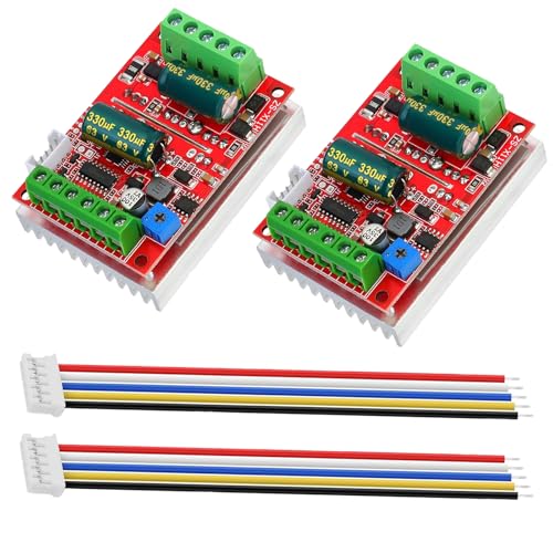 2PCS DC 6-60V 400W BLDC Three-Phase Brushless Motor Controller PWM Hall Motor Control Driver Board 12V 24V 48V with Forward/Reverse/Stop/Brake Function