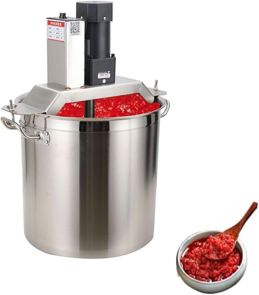 GLJTUO Electric Mixer Machine,Commercial Automatic Pot Stirrer Mixer – Electric Portable Mortar Mixer with 4-Blade Scraper & Adjustable Stirring Speed,90L