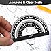 MSDADA Triangle Ruler, Protractor, Square and Ruler Set, 4 Pieces Aluminum Alloy Ruler, Metal Drafting Ruler Kit, Geometric Protractor for Student, School, Home, Office (Black, 15cm/5.9inch)