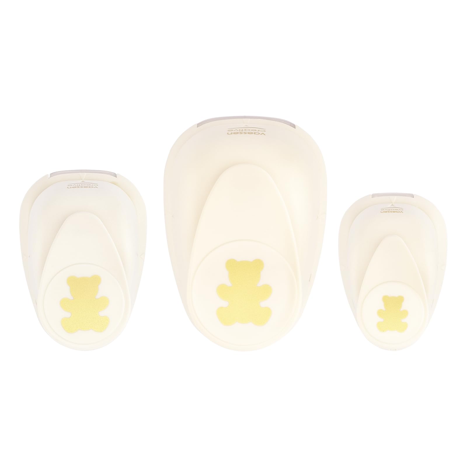 Vaessen Creative Craft Paper Punch - Bears - 3 Pcs - Various Sizes - Circle Cutter for Crafting and Card Making