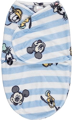 Image of Disney Mickey & Friends Single Ply Baby Swaddle Sack, Easy Wrap Infant Swaddling Blanket, Soft Comfort Swaddler, Sleep/Hospital Swaddles for Newborns