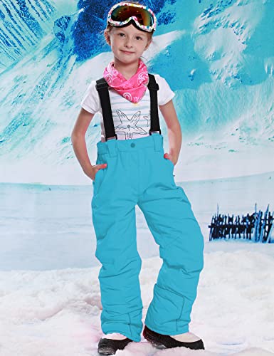 Phibee Girls' Waterproof Windproof Breathable Polyester Snow Ski Pants Blue 6X #TOP4