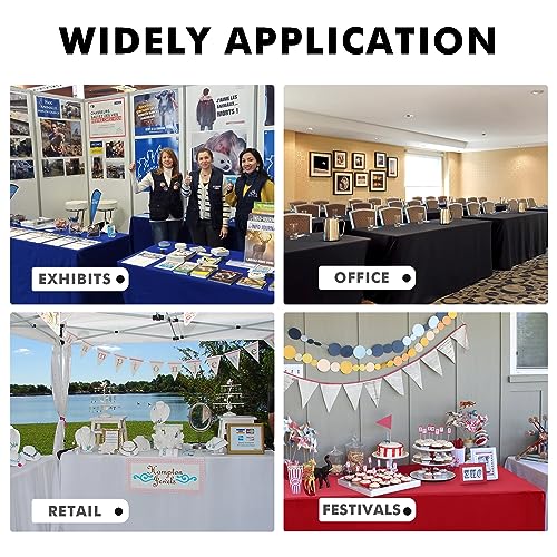 Nasitos 2 Pack Black Tablecloth 6 Foot-Open Back Fitted Tablecloth Rectangle Table, Washable Fabric Trade Show Table Cover for Craft Show, Display, Parties, Wedding, Events - Image 6