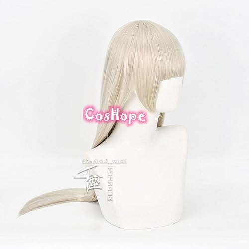 Miniatura 3 de SEIZIS Ririka Momobami Cosplay Kakegurui Cosplay Women 80cm Long Straight Beige Wig Cosplay Anime Cosplay Heat Resistant Synthetic Wigs Coser Wig