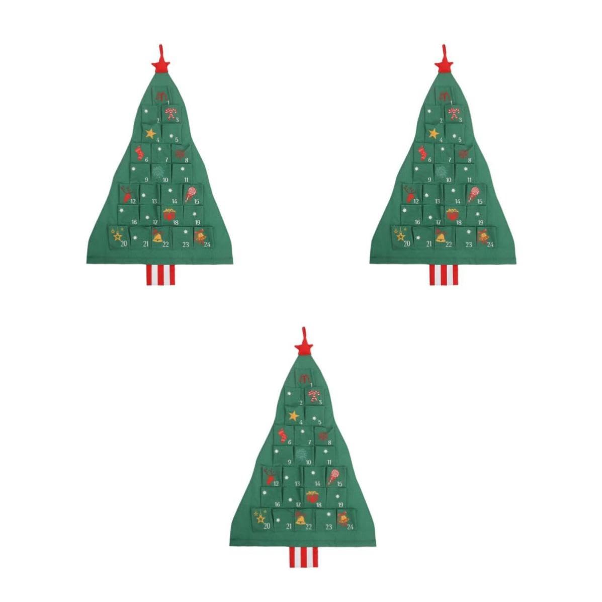 TOYANDONA 3 Sets Hängender Adventskalender mit 24 Fächern zum