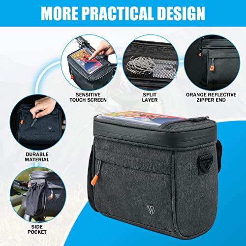 Vanolu Basket Water Resistant Bicycle Basket Front With Touch Screen Phone Holder For Men Women Road Bikes With Rain Cover And Adjustable Shoulder Straps #TOP2