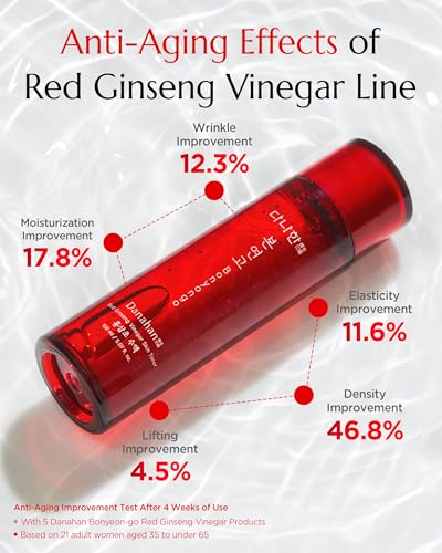 DANAHAN Bonyongo Red Ginseng Vinegar Toner – Rich Essence Toner for Dry & Mature Skin | 6-Year Fermented Ginseng for Anti-Aging & pH Balance | Korean Hanbang Skincare, 5.07 fl oz