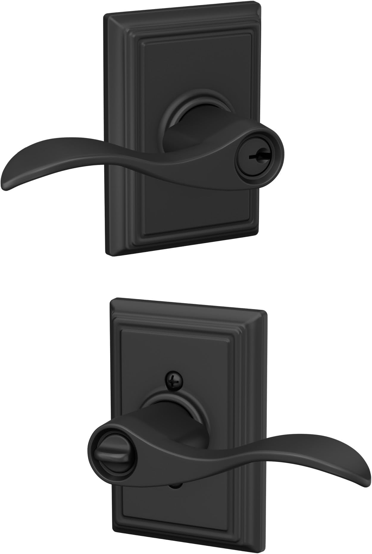 SCHLAGE Accent Lever with Addison Trim Keyed Entry Lock in Matte Black - F51A Acc 622 ADD (Pack of 8)