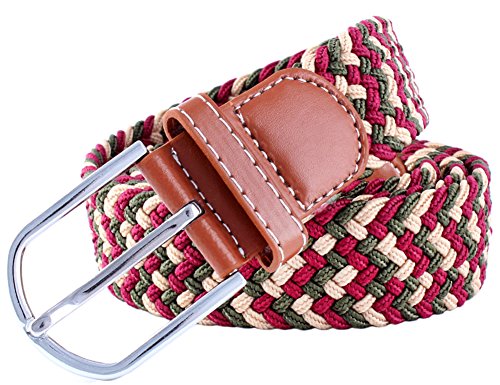 X&F Women and Men's Canvas Stretch Braided Belt Faux Leather Jeans Belts