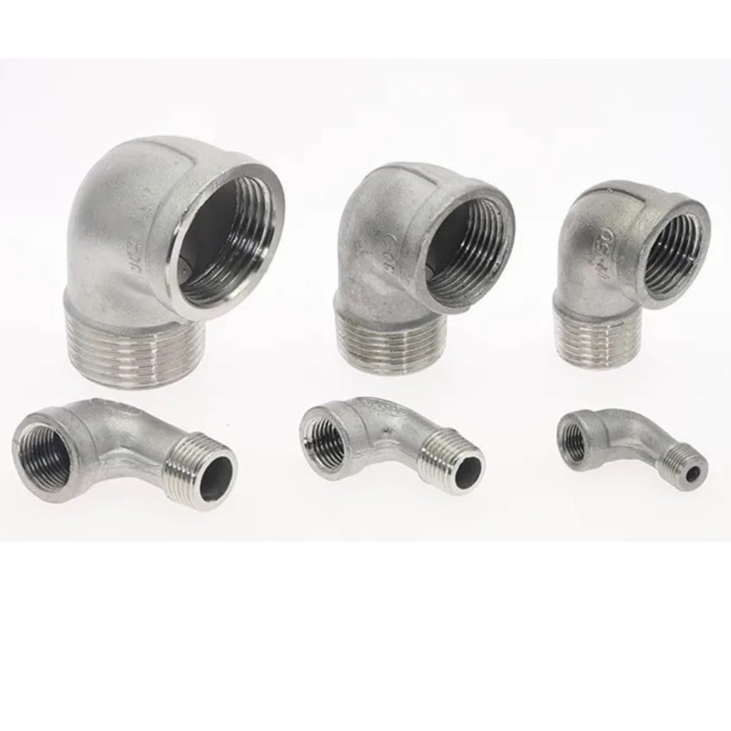 accesorios de conexión de tubería, 1 Uds 1/8 "1/4" 3/8 "1/2" 3/4 "BSPT acero inoxidable SS304 hembra X macho roscado 90 grados codo accesorios de tubería for agua Gas aceite(2.5 Inch)