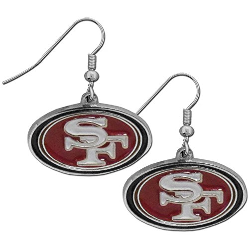 NFL Siskiyou Sports Womens San Francisco 49ers Chrome Dangle Earrings One Size Team Colors