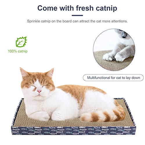 mewmewcat Rascunho de papelão para gato com papelão ondulado Catnip Brinquedos para gatos internos e