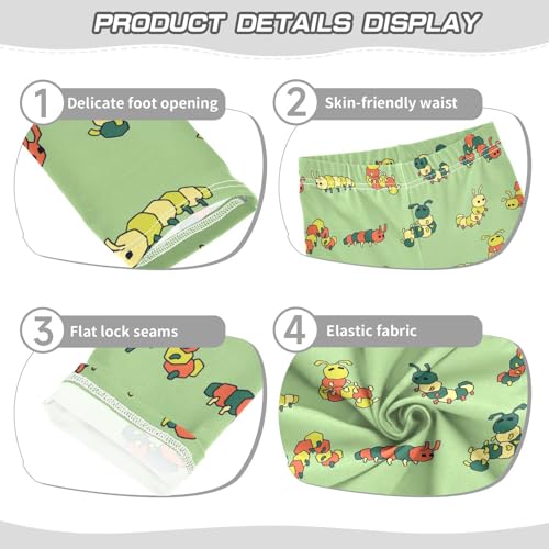 Girls Basic Leggings Baby Girls Pants Caterpillar Soft Footless Stretchy Tights Pants 4-10Y3