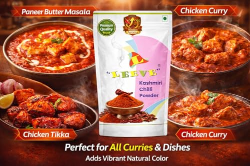 Image of Leeve Kashmiri Chilli Powder 800g | Natural Red Mirch Powder | Rich Color & Mild Spice | For Curry, Tandoori & Gravy | No Artificial Color | Hygienically Packed