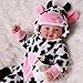 BABESIDE Baby Doll Girl - 17-Inch Soft Body Realistic Baby Doll with Blue Eyes and Cow Outfit Real Life Baby Dolls for 3 4 5 6 7 8 9 Years Girl Birthday Gifts, Pretend Play, Christmas & Collection