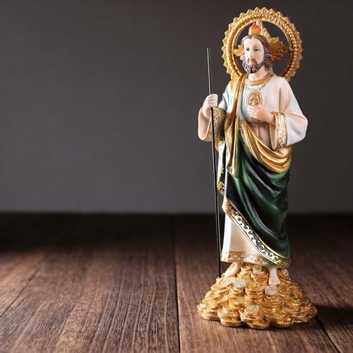 Estatua de San Judas Tadeo de 12 pulgadas pintada a mano miniatura 5
