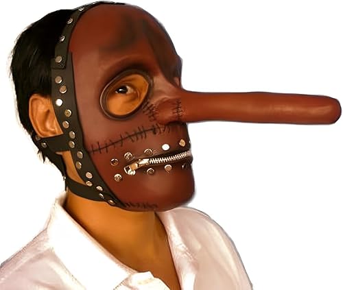 Chris Fehn - Máscara de látex con cremallera y nariz larga, para disfraz de Halloween