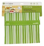 Lunchskins Reusable Quart Bag, Green Vertical Stripe