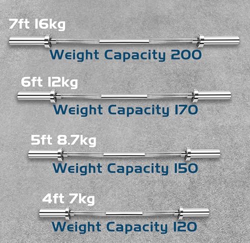 FK Sports Olympic Barbell Bar 2" 4Ft, 5Ft, 6Ft And 7Ft With 2 Collars, Chrome Finished Weight Lifting barbell Bars, Anti-Slip Hand Grip Barbell Gym Strength Training Fitness - Image 5