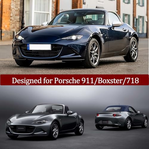 Image of Car Cover Waterproof Fits for 1990-2025 Mazda Miata MX-5 MX5, Upgrade 210T Polyester All Weather Snow Rain Dust Sun UV Protection with Zipper Door Windproof Belt Storage Bag