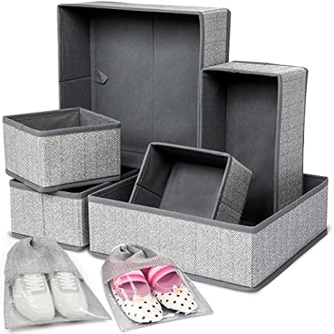 Faustyle Drawer Organisers with Bonus Shoe Bags Cover