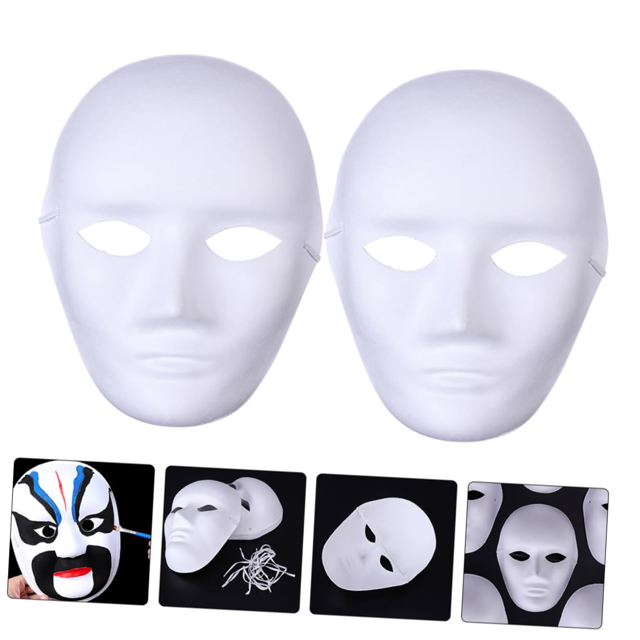 LIFKOME 36pièces Masques Pulpé à Peindre Lot De Masques Pour Et Accessoires De Mascarade Et Décoration