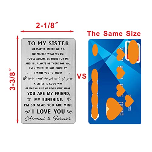 Sister Gifts from Brother Sister - Sister Birthday Wedding Wallet Card Engraved Presents2
