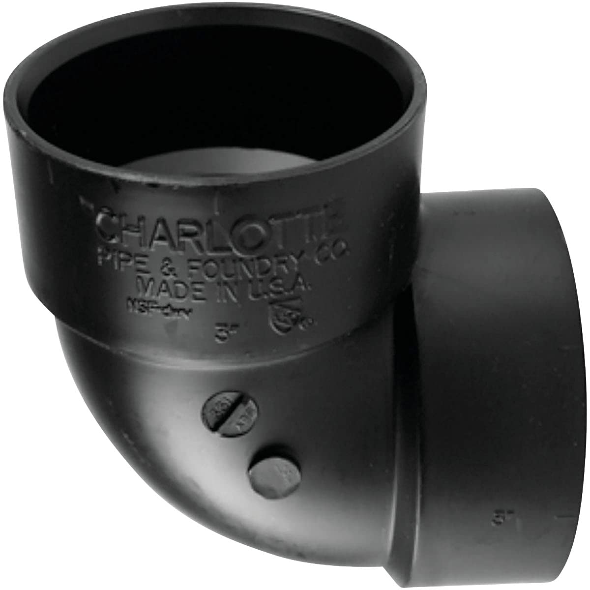 Charlotte Pipe Schedule 40 3 in. Hub x 3 in. Dia. Hub ABS Elbow