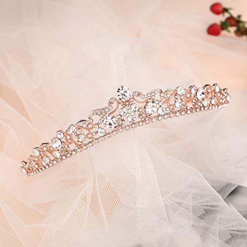 SWEETV Trouwtiara's en kronen met zijkam, Strass Bruids Kroon Prinses Tiara Sieraden Hoofddeksels voor Vrouwen en Meisjes - Image 6