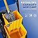 HOMCOM 2 x 6.9 Gallon Mop Water Bucket Wringer Cart with Easy to Use Side Press Wringer, Smooth Wheels, Mop-Handle Holder